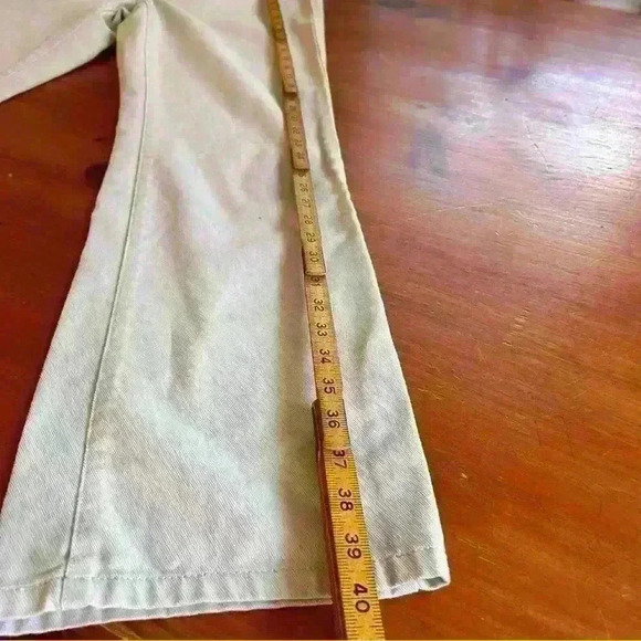 Y2K Tommy Hilfiger Jeans Women's Size 4 Bootcut Mid Rise Denim khaki Three snap - Picture 6 of 14